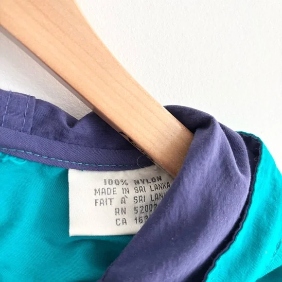 Vintage 90s Teal Hooded Pullover Windbreaker - Picture 5 of 14
